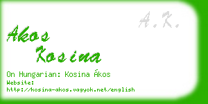 akos kosina business card